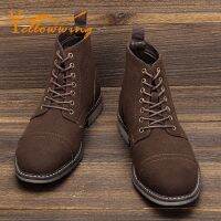 Size 39-48 Suede ankle boots Brand leather Mens Boots Retro Comfortable Shoes For Men #AL634