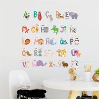Cartoon Animals 26 ABC Alphabet Words Wall Stickers Bedroom Nursery Home Decor Pvc Wall Decals Diy Mural Art Wall Stickers  Decals