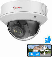 Anpviz (MD 2.0) 5mp Optical Zoom IP POE Camera, 4X Varifocal Outdoor PoE Camera, 2.8~12mm Lens, Human/Vehicle Detection, 164ft EXIR 2.0 Night Vision, Ture WDR, IP67, SD Card Recording (Not PTZ) 5MP 4X Zoom Dome Camera