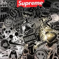 (สินค้ามีพร้อมส่ง) สติ๊กเกอร์ฟอยล์ ขาวดำ + supreme แดง เกรดเอ รวม 57แผ่น สติ๊กเกอร์คละลายสติ๊กเกอร์บอม แบบเงา พร้อมส่ง สำหรับตกแต่ง