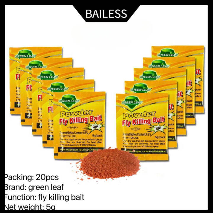 Original Green Leaf Effective Fly Killing Bait Powder Fly Trap Ant