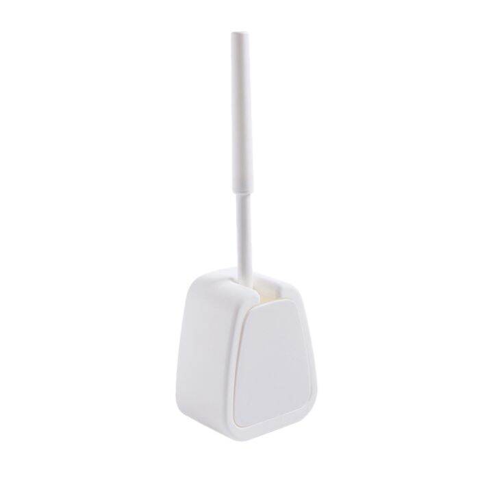 Wall Hanging Toilet Brush and Base Kit with Long Handle and Soft