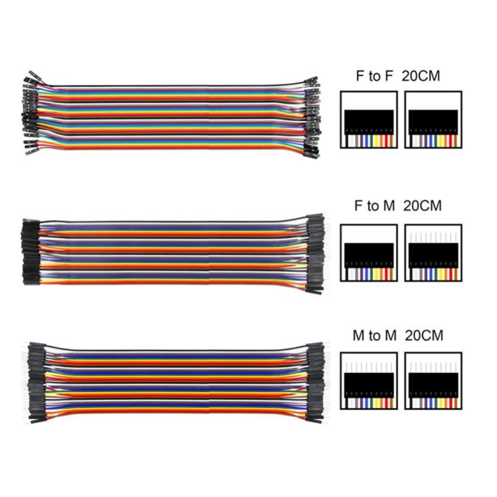 สายเคเบิลสีรุ้งหลายสีดูปองท์หลากสีสายจัมเปอร์สาย-dupont-ตัวผู้-ตัวผู้-ตัวเมีย-ตัวผู้-ตัวเมีย10-20-30ซม