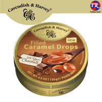 Cavendish &amp; Harvey CARAMEL DROPS FILLED WITH BELGIAN CHOCOLATE คาเวนดีส แอนด์ ฮาร์วี่ย์ ลูกอม รส คาราเมล สอดไส้ ช็อกโกแลต 130กรัม