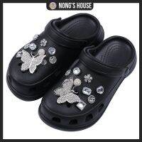 Nongs House-** พร้อมส่ง **[jibbitz] อุปกรณ์เสริมรองเท้า  สำหรับ crocs เครื่องประดับเพชรไข่มุกสีสันสดใสง่ายต่อการถอด