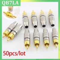 50X RCA Male Plug Connector Audio Video Locking Plug Adapter Solderness Cable for CCTV Video Camera Security QB7LA