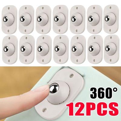 4/8/12pcs Self-Adhesive Rollers For Furniture Universal Pulley Rotating Wheels Swivel Caster Wheel Roller for Box Skate Cabinet