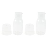 2X Water Carafe with Tumbler Glass Cold Hot Water Bottle Cup Sets Bedside Pitcher High Temperature Resistance Bottle