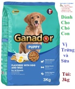 THỨC ĂN CHO CHÓ CON Ganador Puppy Dạng hạt Vị Trứng và Sữa Túi 3kg Thương