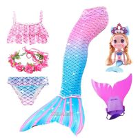 Mermaid Tails Little Mermaid Tail Costume Swimwear Monofin Bikini Bathing Girls Swimsuit Mermaid Tails Swimming Cosplay Add Fin