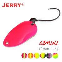 ◐ Jerry Gemini 1pc Spinning Fishing Micro Spoons Area Trout Wobble UV Colours Metal Lures Glitters Bait Wholesale