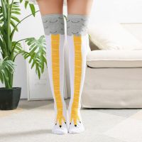 Limited Time Discounts Women Girl Above/Below Knee-High Stockings Chicken Leg Long Thigh Stockings 3D Stockings Funny Novelty Legging Warmer