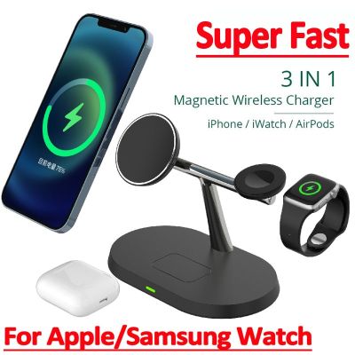 3 in 1 Magnetic Wireless Charger Fast Charging Macsafe For iPhone 13 14 12 Pro Max Samsung Apple Watch Airpods Pro Station