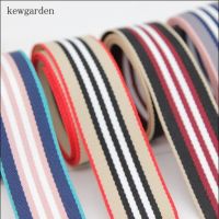 Kewgarden 38mm 3.8cm Stripe Cotton Thick Satin Ribbons Handmade Bowknot Ribbon DIY Riband Garment Accessories 6M / Lot Gift Wrapping  Bags