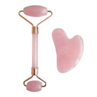 ❇☂ 2pcs/Set Kamien Gua Sha For Face Massage Rose Resin Face Massage Roller Gua Sha Scraper Board Face