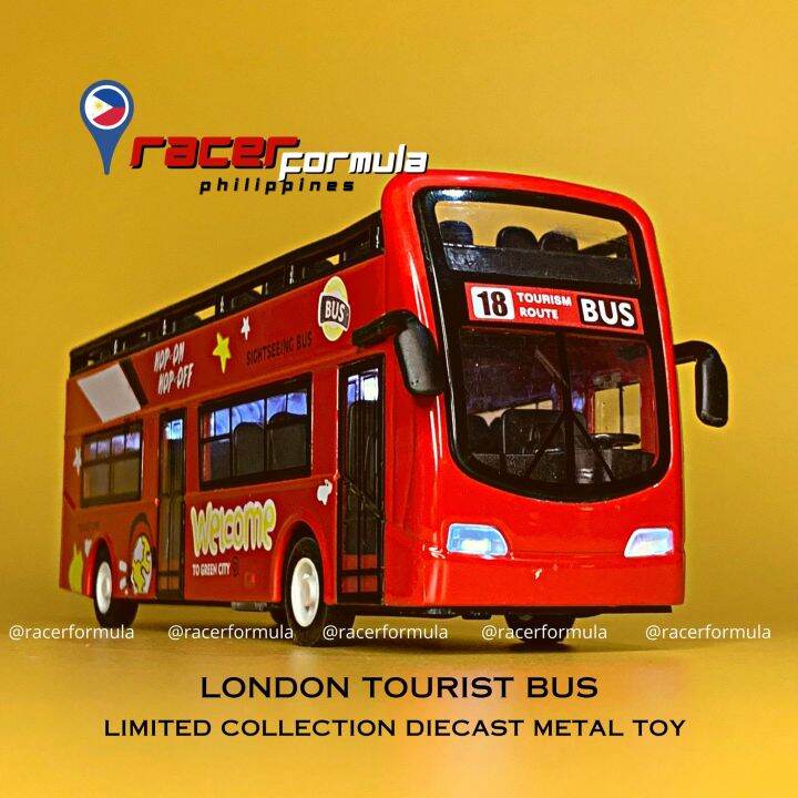 【RACER FORMULA】LONDON Double Decker Bus Toy Metal Toy Bus 132 Scale