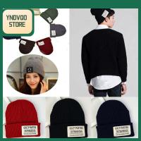 YNDVQO STORE ใหม่ ของแข็งน่ารัก ผู้หญิง/ผู้ชาย หมวกถักไหมพรม หมวกอุ่น หมวกฤดูใบไม้ร่วงฤดูหนาว หมวกบีนนี่หญิง