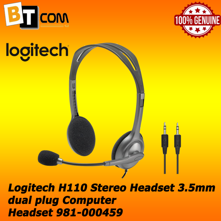 Logitech H110 Stereo Headset 3.5mm dual plug Computer Headset 981000459 Lazada