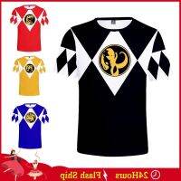 COD DDDGRYTRY ใหม่เสื้อยืดลําลองสําหรับเด็กผู้ชายแขนสั้นพิมพ์ลายการ์ตูน Power Rangers