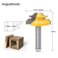 Augusttools 1/2 "1/4" 8Mm "Shank 45 ° ล็อคหักฉากแท่นจัดวางดอกสว่านงานไม้ Tenon ที่ตัดปลายหมุนเครื่องมือเจาะมิลลิ่งสำหรับไม้