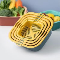 Double-layer drain basket for home kitchen and living room 2022 new vegetable sink fruit plate fruit basket washing fruit and vegetable basket 【JYUE】