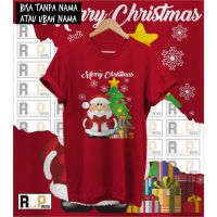 Christmas COUPLE MERRY CHRISTMAS T-Shirt Clothes - Adult SANTA Treeเสื้อสีขาว