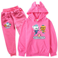 New OCTONAUTS Clothes Kids Cat Ears Hoodies Jogging Pants 2ps Sets Toddler Girls Boutique Outfits Baby Boys Octopus Clothing Set