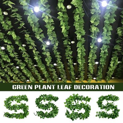 [AYIQ Flower Shop] ผ้าไหมสีเขียวประดิษฐ์แขวน Ivy Leaf พืช Vines ใบ5ชิ้น Diy สำหรับตกแต่งบ้านห้องน้ำสวนงานแต่งงาน Decor VC