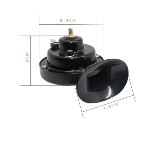 แตรรถยนต์-แตร-มอเตอร์ไซค์-แตรหอยโข่ง-เสียงรถยุโรป-12vความดัง-105-118db-ถูกต้องตามกฏหมาย-สีดำ-มอเตอร์ไซค์และรถยนต์-พร้อมส่งมีรับประกัน