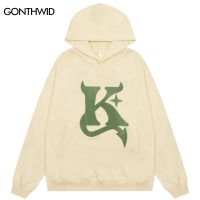 Harajuku Hooded Sweatshirt Streetwear Hip Hop Embroidery Letter Devil Wing Oversized Hoodie Y2K 2023 Fashion Punk Goth Pullover