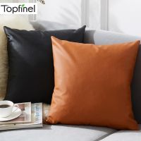 [DAZ Department Store] Topfinel หนัง PU ปลอกหมอนตกแต่งหมอนอิงครอบคลุมสำหรับเตียงโซฟารถที่นั่งปลอกหมอนกันน้ำโยนหมอนสีดำ