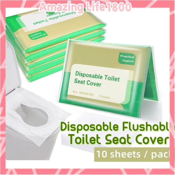 (1 pack) Flushable Disposable Toilet Seat Cover Paper Public Daily Use