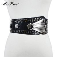 ❂✗  Maikun Punk Rivet Elastic Belts Fashion Wide Girdle Exquisite Ladies Ornament