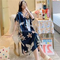 Readystok Cotton Silk Night Dress Women Pyjamas Dress Women Dress Nightwear Sleepwear baju tidur perempuan dress