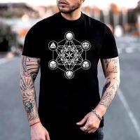 Shining Carina Nebula Flower Of Life MenS T Shirts Sacred Geometry Magic Mandala Funny Tee Shirt Fitness T-Shirt Cotton Camisas