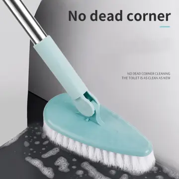 Long Handle Stainless Steel Floor Brush Hard Bristle Bathroom Squeegee  Clean Tile Toilet No Dead Corner Cleaning Brush