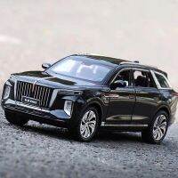 124 HONGQI E-HS9 SUV โลหะผสมใหม่รถพลังงานรุ่น Diecast โลหะของเล่นยานพาหนะจำลองเสียงและแสงเด็กวันเกิด Gifts888