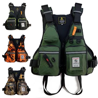 Adult Lifejacket Kayak Fishing Vest Portable Foldable Multifunctional Waterproof Oxford Cloth Fishing Lifejacket Safety Vest  Life Jackets