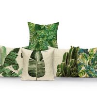 Tropical Plants Leaves Pillowcase Cactus Flowers Pillows Cover Decorative Modern Simple Sofa Bed Home Cushions Covers Cushion Cover