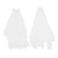 Women Wedding Veil Dress White Bowknot Layers Tulle Ribbon Edge &amp; Short Tulle Wedding Veils White Bridal Veil