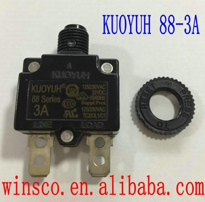 88 Series 100% Kuoyuh เซอร์กิตเบรกเกอร์3a 4a 5a 10a 16a 20a 25a