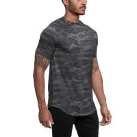 2022 Camo Sport Shirt Men Short Sleeve Workout Gym TShirt Men Compression Running Tshirt Men Fitness Tops Sport T Shirt