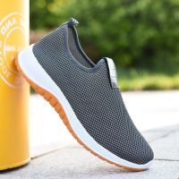 COD DSFEDTGETEER Ready stock Summer Mesh Shoes Non-Slip Wear-Resistant Mens Casual Shoes Mesh Pedal Lazy Shoes Soft Bottom Mesh Shoes Breathable Cloth Shoes