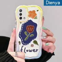 เคส Dienya สำหรับ OPPO A74 4G A95 4G เคส F19S F19 Reno 6 Lite สวยงามมีสไตล์ลายดอกกุหลาบสีสันสดใสขอบเนื้อครีมเคสเคสโทรศัพท์โปร่งใสนิ่มกันกระแทกเคสซิลิโคนใส