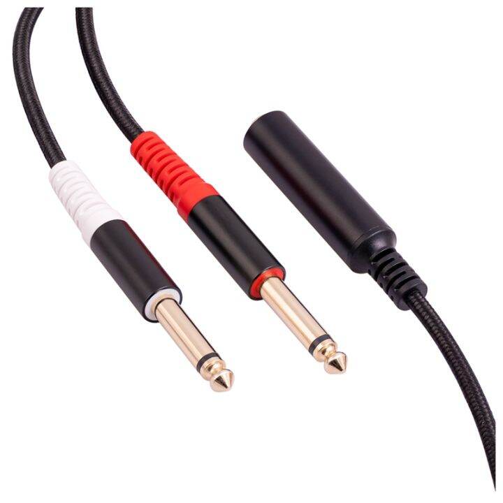 1pcs-6-35mm-1-4-inch-stereo-trs-female-to-2-dual-6-35mm-mono-ts-male-y-splitter-cable-audio-adapter-cable