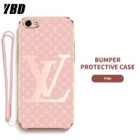 YBD เคสโทรศัพท์เจลซิลิกา LV พร้อมสายคล้องสำหรับ Vivo Y65 Y66 Y67 Y81 Y83 Y81i Y71 Y71i Y79 V7 Plus Y75 V5 Lite 1724 1801 1812 1808 1803 1609 เคสบางพิเศษพร้อมป้องกันเลนส์