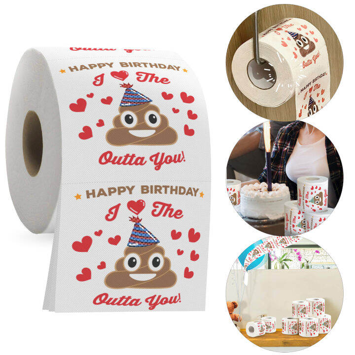 muduan Novelty Toilet Paper Roll Prank Toilet Paper Roll Happy Birthday