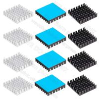 28x28x6mm Black Slotted Anodized Radiators Heatsink for MOS GPU IC Chip With Thermal Adhesive Tape