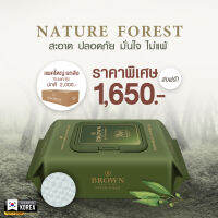 BROWN Nature Baby Wipes - บราวน์ เนเจอร์ เบบี้ ไวพส์ - ทิชชู่เปียกสำหรับเด็กแรกเกิด - สูตรเนเจอร์ ฟอร์เรสท์ (70 แผ่น x 10 แพค)