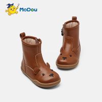 Mo Dou Baby Toddler Shoes Girls Princess Genuine Cow Leather Boots Autumn Winter Cowhide Ankle Martin Children Kids Boots Soft